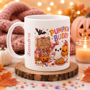 Tasse personnalisée de citrouille fantôme mignonne
