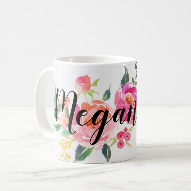 tasse personnalisée de fleur de ressort (Devant gauche)