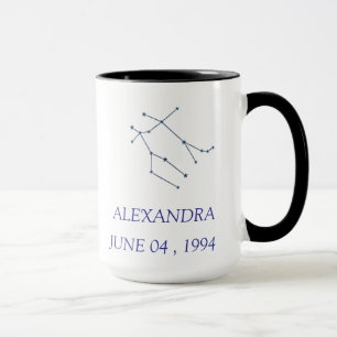 Tasse personnalisée de la constellation des Gémeau