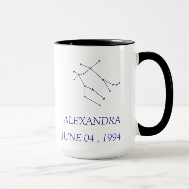 Tasse personnalisée de la constellation des Gémeau (Droite)