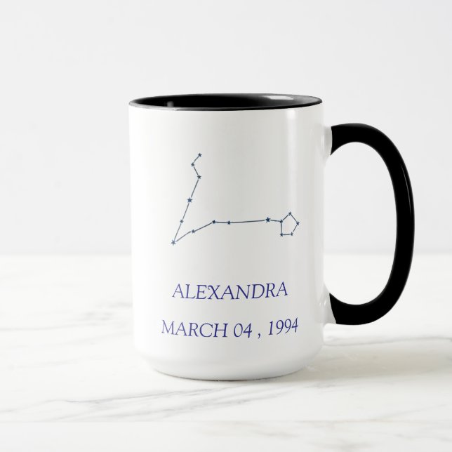 Tasse personnalisée de la constellation des Poisso (Droite)