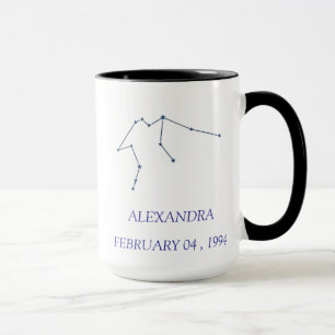 Tasse personnalisée de la constellation du Verseau