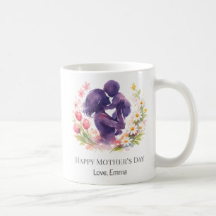 Tasse personnalisée de la fête des mères avec moti