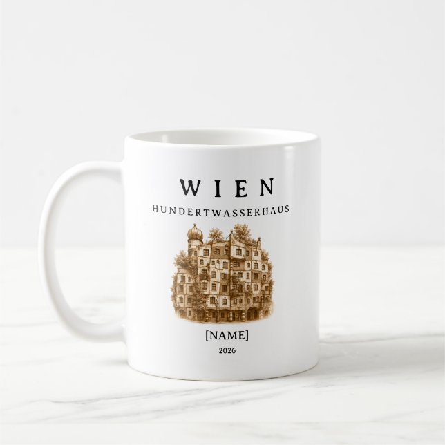 Tasse personnalisée de la Maison Hundertwasser de  (Gauche)