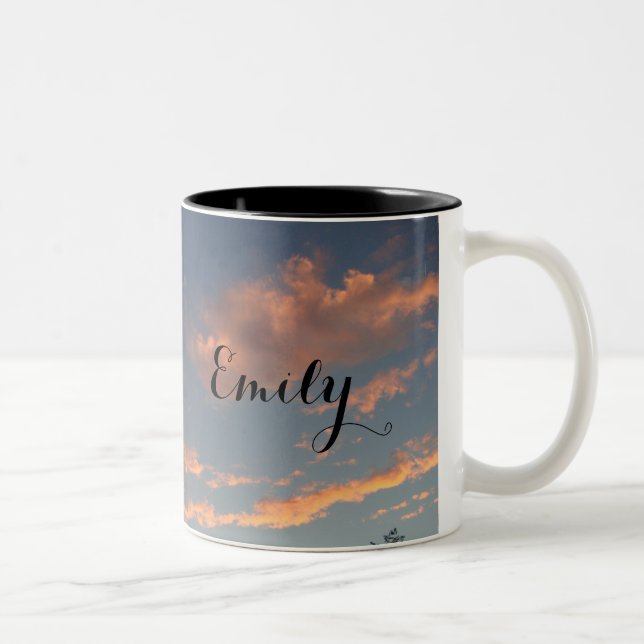 Tasse personnalisée de lever de soleil/coucher du (Droit)