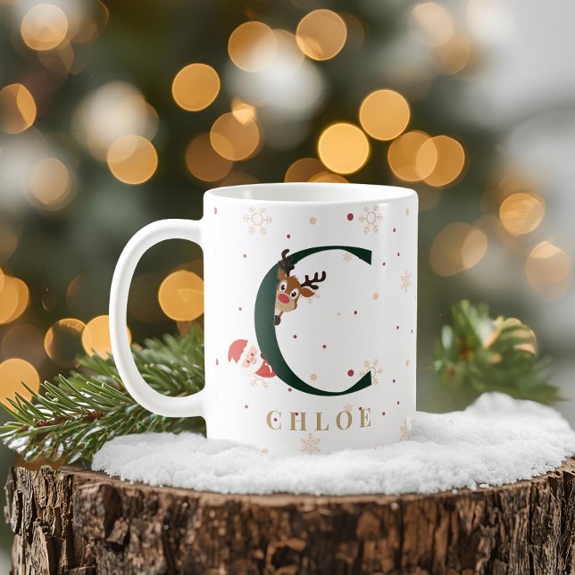 Tasse personnalisée de Noël avec monogramme C (Créateur téléchargé)
