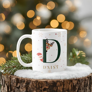 Tasse personnalisée de Noël avec monogramme D