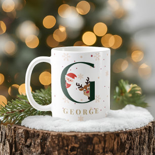 Tasse personnalisée de Noël avec monogramme G