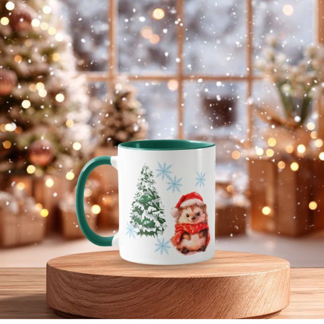 Tasse personnalisée de Noël hérisson mignonne pers (Créateur téléchargé)