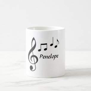 Tasse personnalisée de note de musique