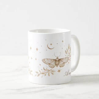 Tasse personnalisée de papillon de nuit céleste