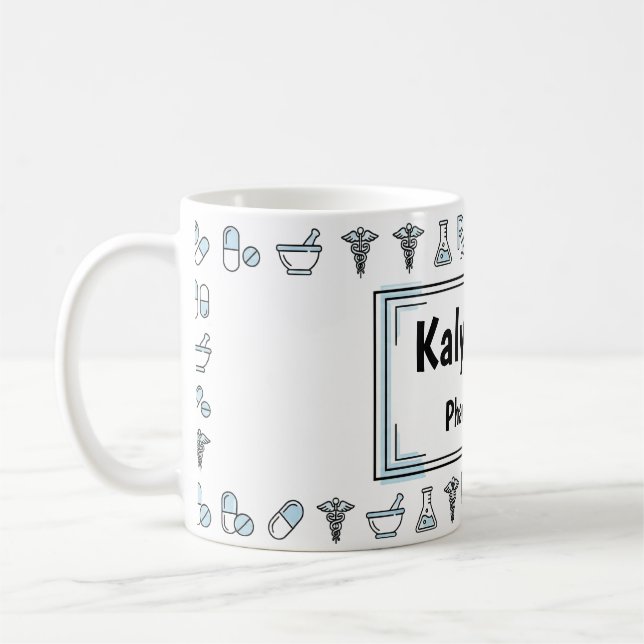 Tasse personnalisée de pharmacien de style RX (Gauche)