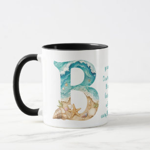 Tasse personnalisée de plage turquoise