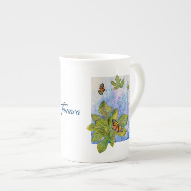 Tasse personnalisée de porcelaine tendre avec des (Devant droit)