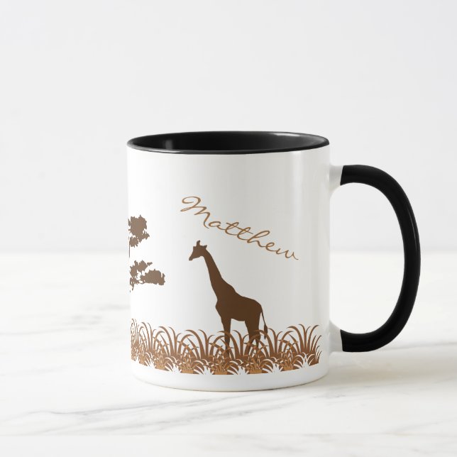 Tasse personnalisée de safari de girafe (Droite)