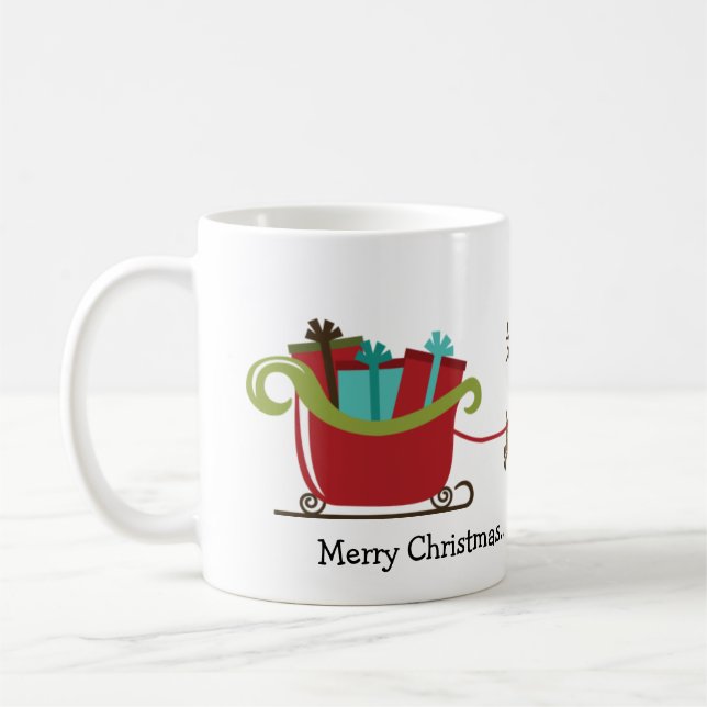 Tasse personnalisée de Sleigh de renne (Gauche)