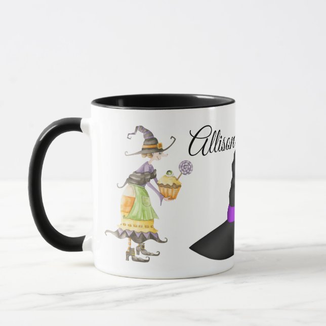 Tasse personnalisée de sorcière de Halloween (Gauche)