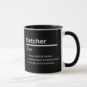 Tasse personnalisée Définition du prénom Fletcher