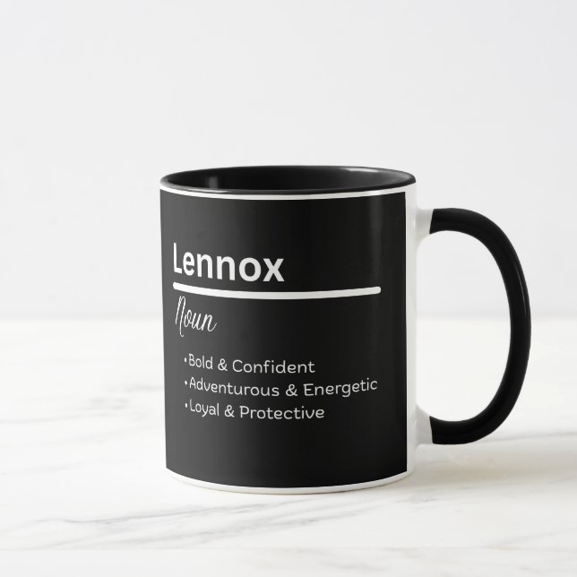 Tasse personnalisée Définition du prénom Lennox po (Droite)