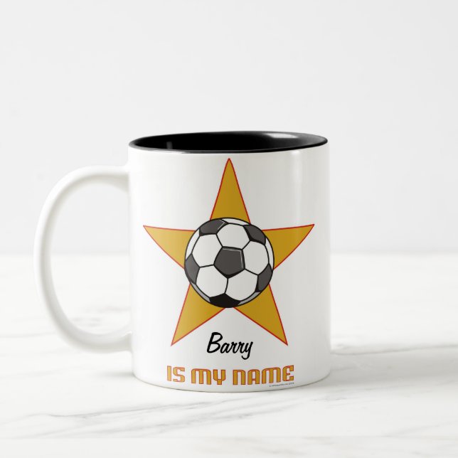 Tasse personnalisée d'étoile du football (Gauche)