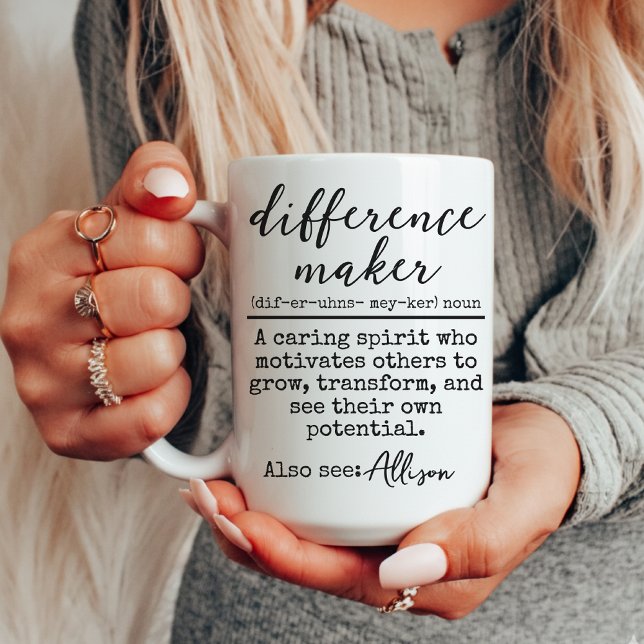 Tasse personnalisée « Difference Marker » de remer (best teacher mug, employee appreciation gift, volunteer thank you gift, meaningful thank you gift,)