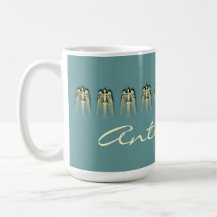 Tasse personnalisée d'or de colombes de paix