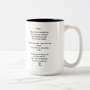 Tasse personnalisée "du marié à parent"
