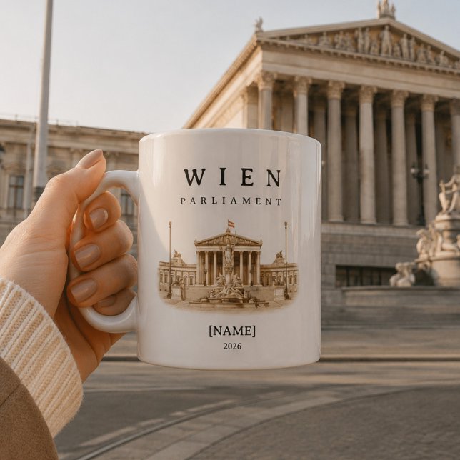 Tasse personnalisée du Parlement de Vienne | Nom & (Deine personalisierte Wien Parlament Tasse – stilvoll, einzigartig und mit deinem Namen)