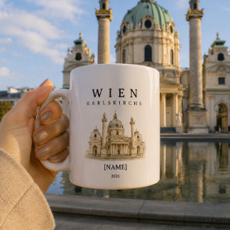 Tasse personnalisée Église Charles de Vienne | Nom