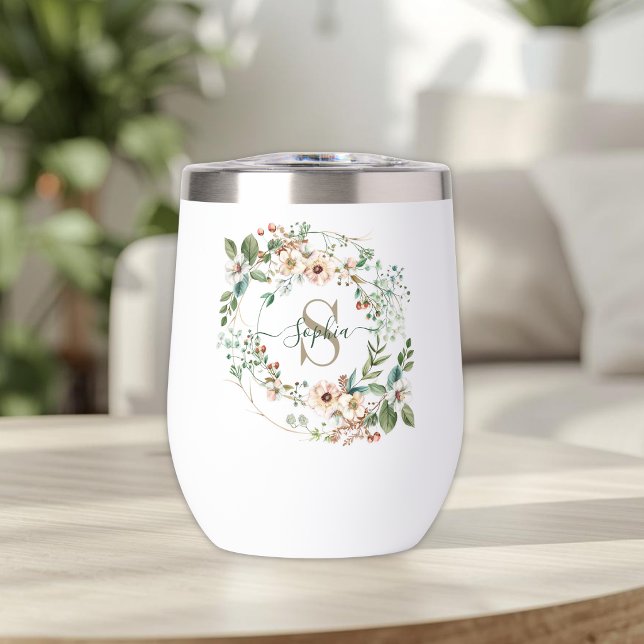 Tasse Personnalisée Élégante avec Monogramme Flora (Créateur téléchargé)