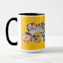Tasse personnalisée en nid d'abeille avec photo de