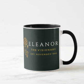 Tasse personnalisée Fleur de Naissance en Or - Nar