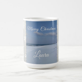 Tasse personnalisée flocons de neige Joyeux Noël