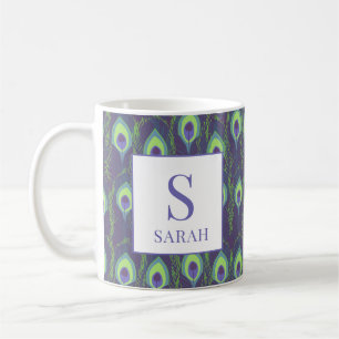 Tasse personnalisée initiale Indigo Lime Green Pao