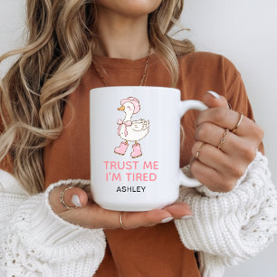 Tasse personnalisée "Je suis fatigué" Cadeau de fi