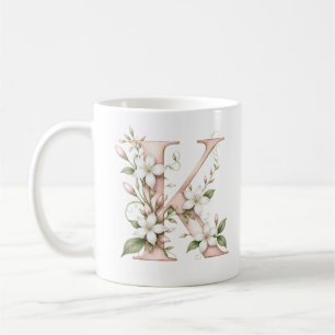 Tasse personnalisée Lettre K Fleur de Jasmin Flora