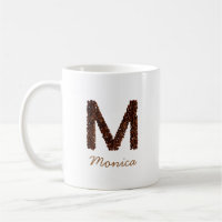 Tasse Personnalisée Lettre M Monogramme de Grain d