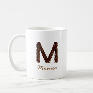 Tasse Personnalisée Lettre M Monogramme de Grain d