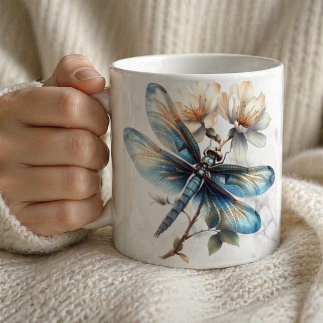 Tasse personnalisée libellule aquarelle (Créateur téléchargé)