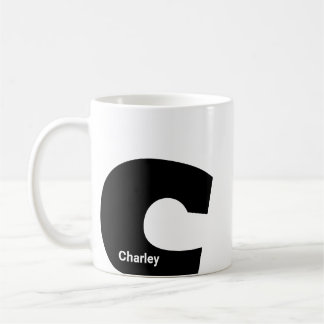 Tasse personnalisée monogramme lettre initiale mod