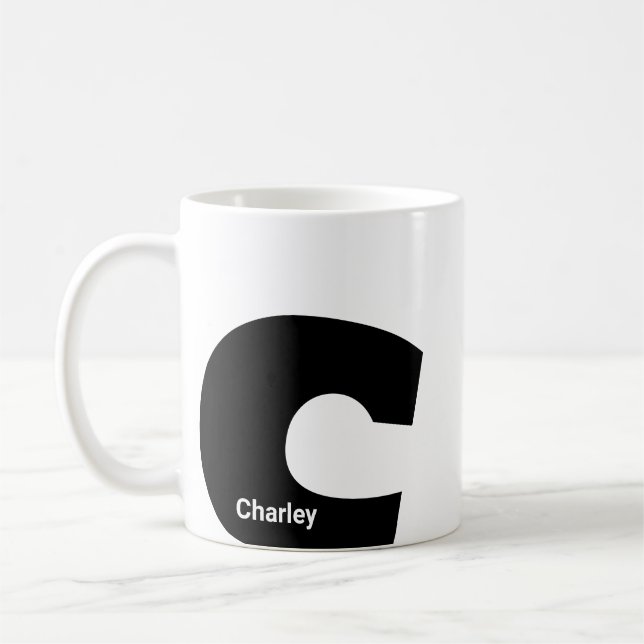 Tasse personnalisée monogramme lettre initiale mod (Gauche)