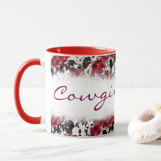 Tasse personnalisée motif cuir de cowgirl western