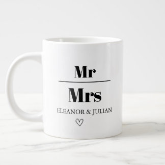 Tasse personnalisée Mr et Mrs avec noms de couple 
