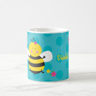 Tasse personnalisée par abeille mignonne