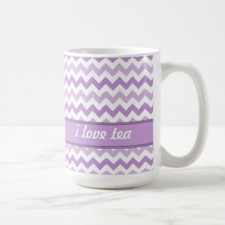 Tasse personnalisée par Chevron rose et blanche