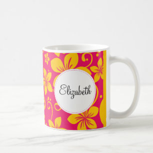 Tasse personnalisée par fleurs tropicales