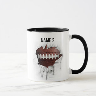Tasse personnalisée par football déchirée