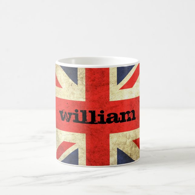 Tasse personnalisée par grunge d'Union Jack (Centre)
