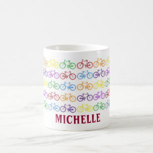 Tasse personnalisée par nom de cycliste de