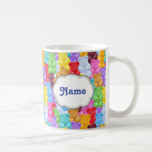 Tasse personnalisée par ours gommeux d'arc-en-ciel